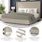 Flash Furniture Beige King Platform Bed with Tufted Headboard YK-1077-BEIGE-K-GG - alternate 3